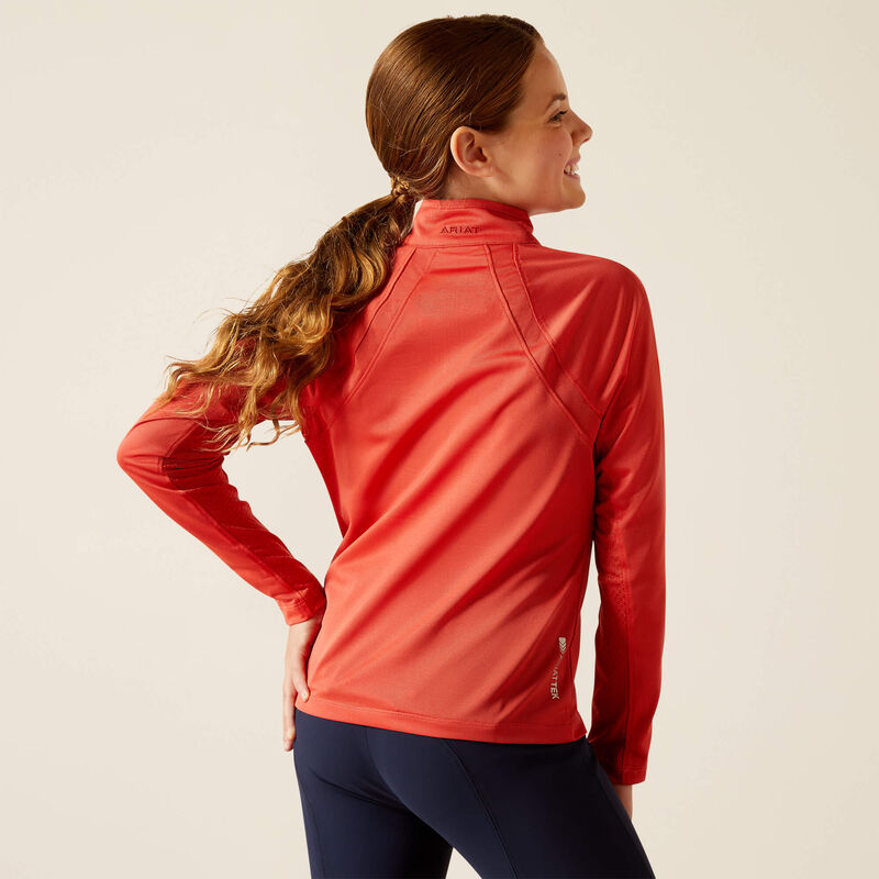 Ariat Youth Sunstopper 3.0 LS Baselayer Navy/Red - Image 3