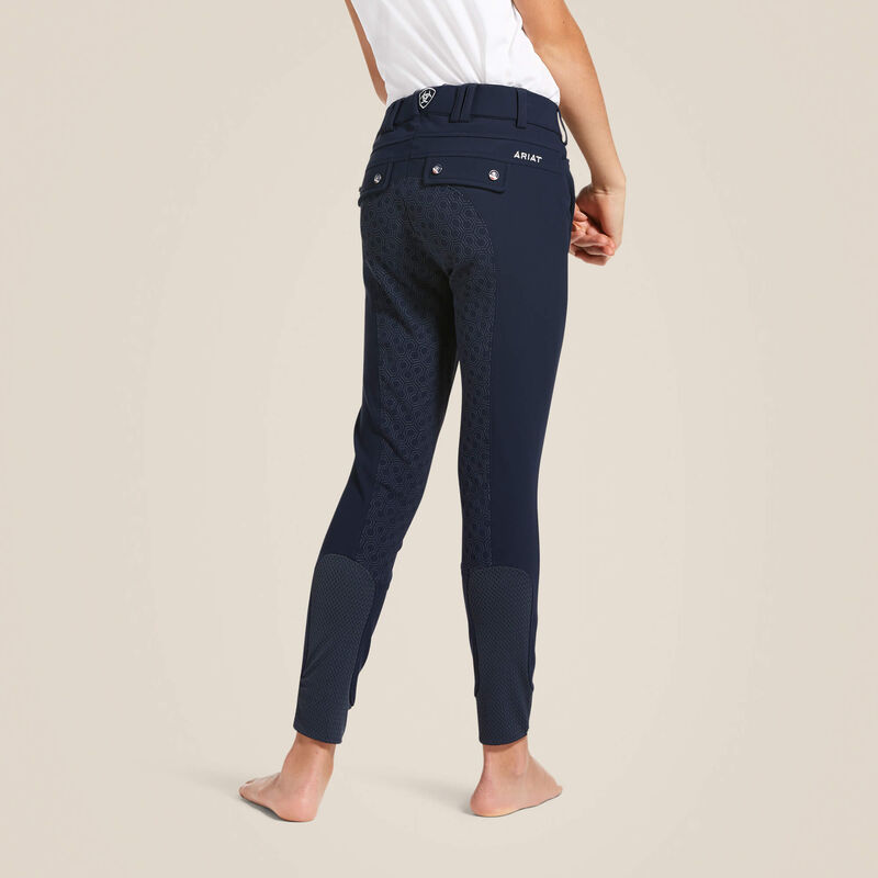Ariat Unisex Youth Tri Factor Grip FS Breeches (Navy) - Image 2