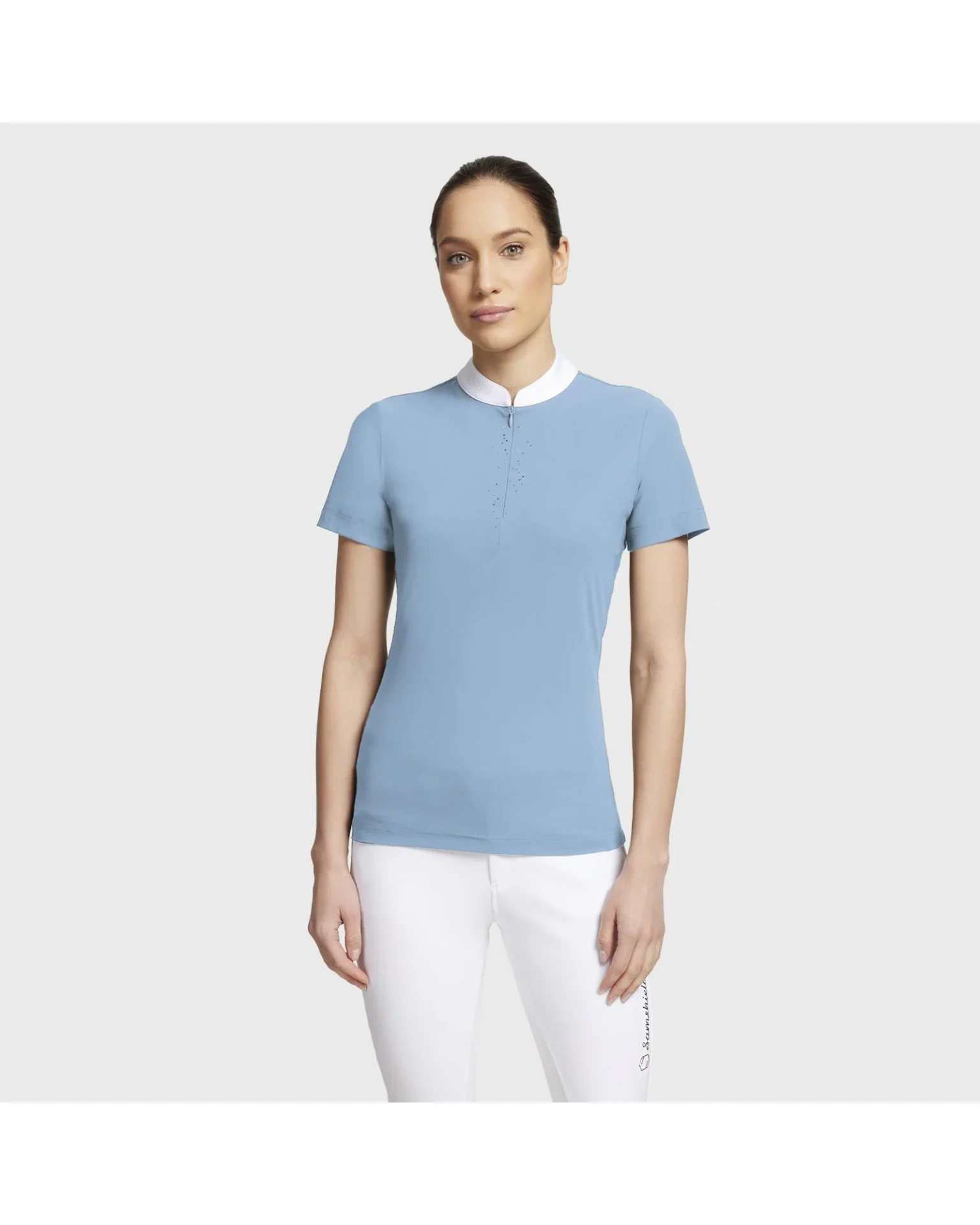 Samshield Ladies Louison Crystal Short Sleeve Show Shirt Cashmere Blue - Image 2