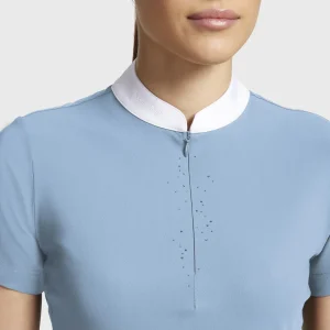 Samshield Ladies Louison Crystal Short Sleeve Show Shirt Cashmere Blue