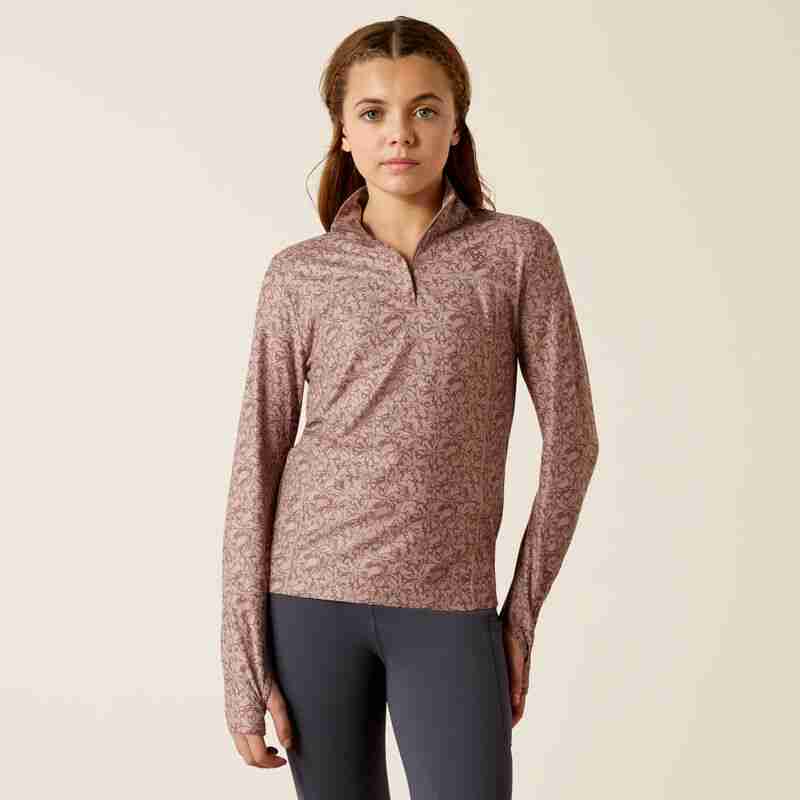 Ariat Youth Lowell 3.0 1/4 Zip Baselayer Abstract Floral - Image 2