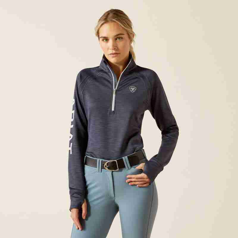 Ariat Women's Tek Team 1/2 Zip Sweatshirt Blue Heather - Image 2