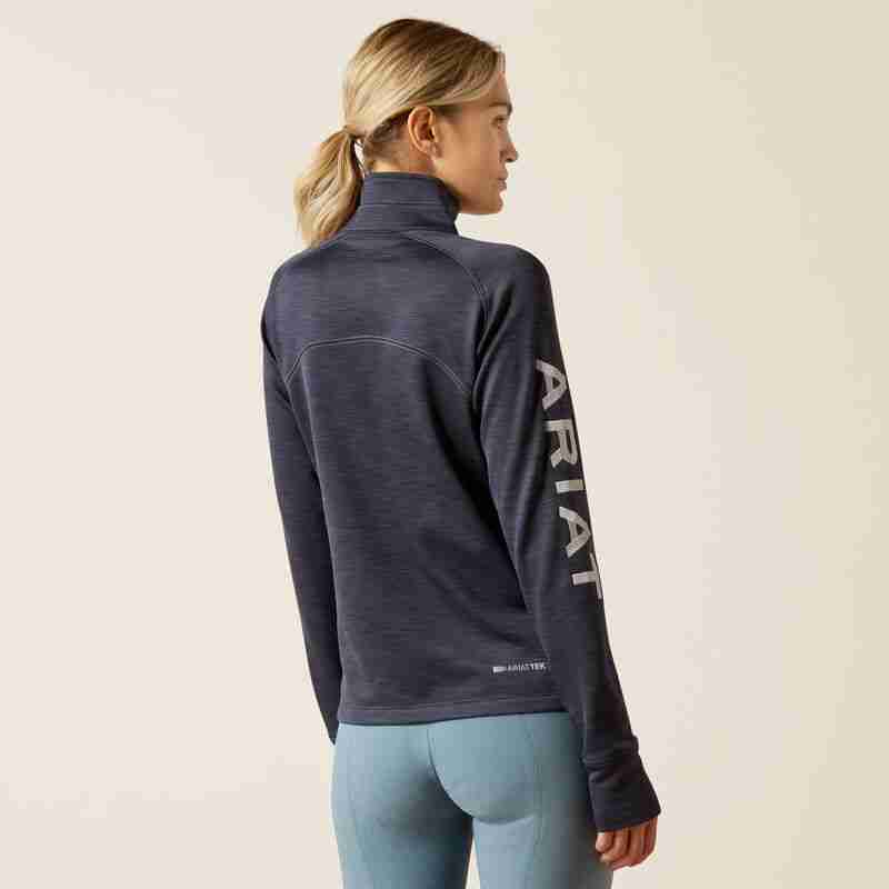 Ariat Women's Tek Team 1/2 Zip Sweatshirt Blue Heather - Image 3