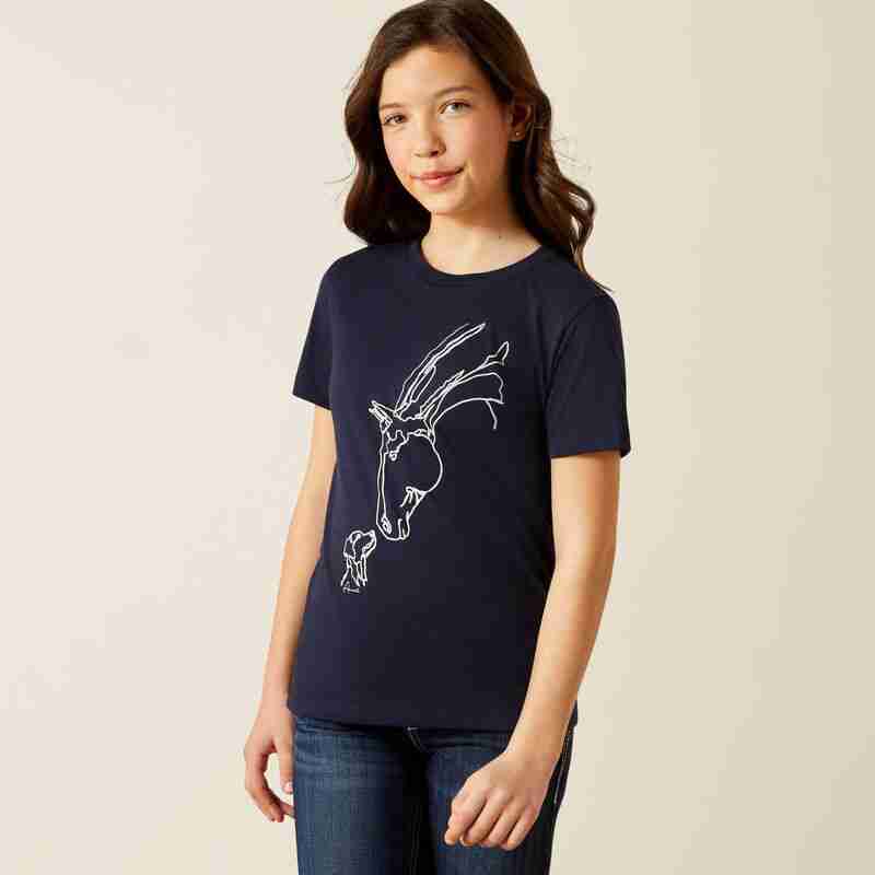 Ariat Unisex Hay Girl T-Shirt - Classic Navy - Image 2