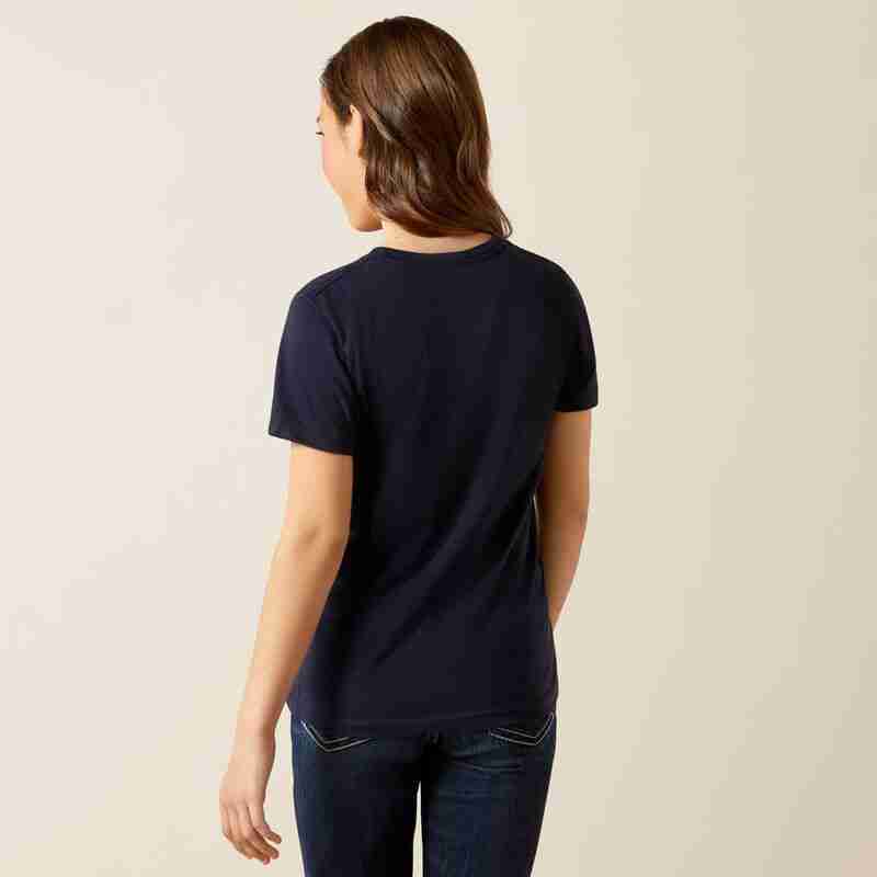 Ariat Unisex Hay Girl T-Shirt - Classic Navy - Image 3