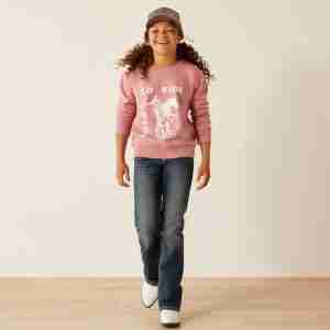 Ariat Girls Junior Rider Sweatshirt - Rose Wine Heather