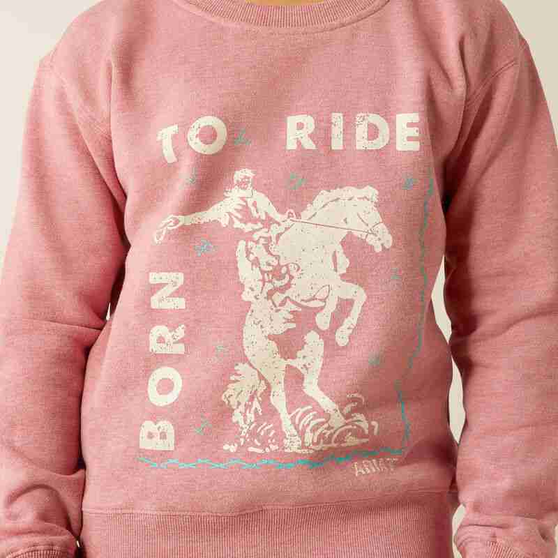 Ariat Girls Junior Rider Sweatshirt - Rose Wine Heather - Image 4