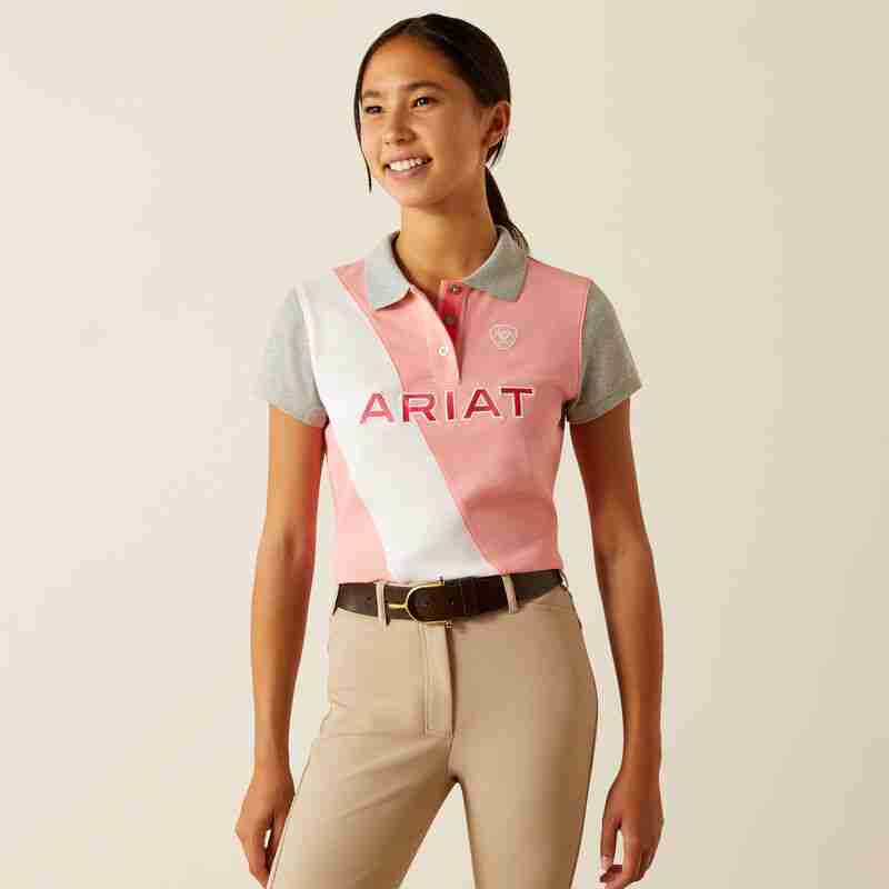 Ariat Youth Taryn Polo Shirt - Flamingo Pink