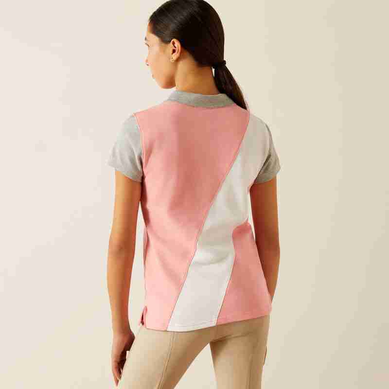 Ariat Youth Taryn Polo Shirt - Flamingo Pink - Image 2