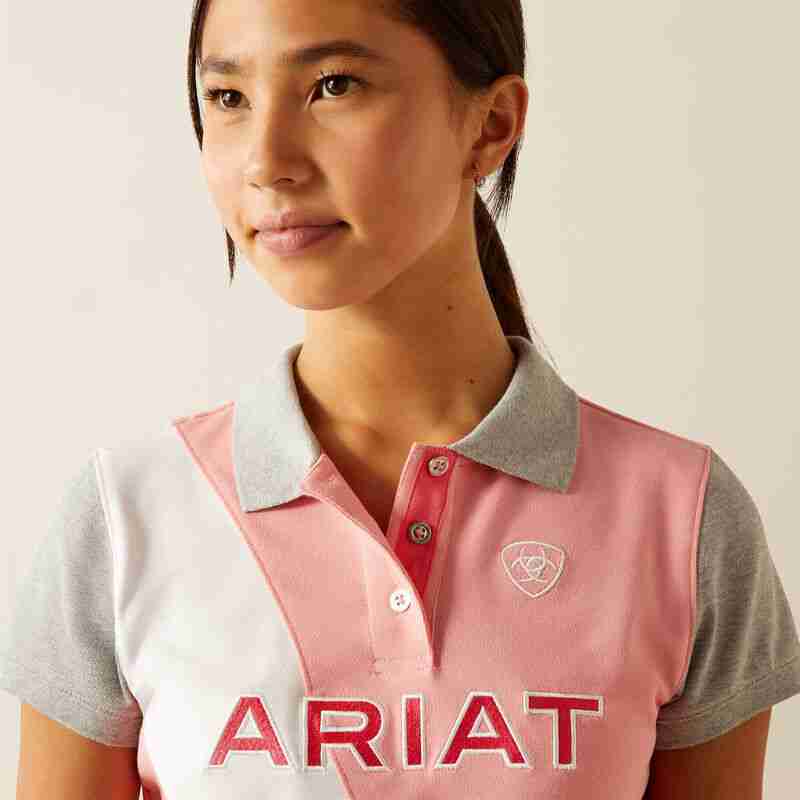 Ariat Youth Taryn Polo Shirt - Flamingo Pink - Image 4