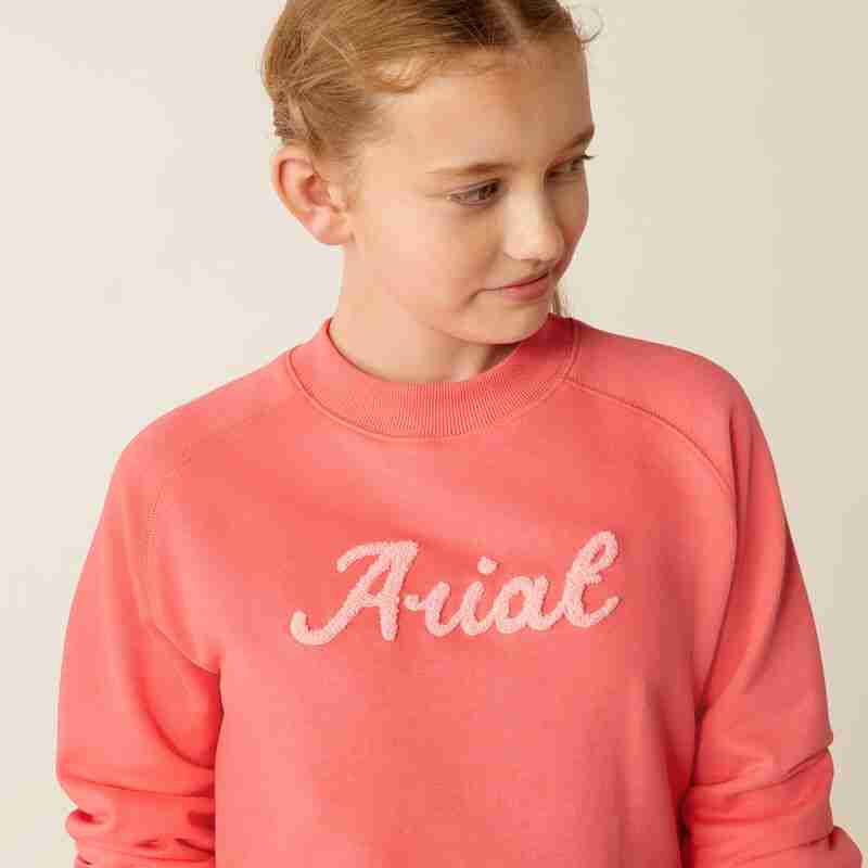 Ariat Unisex Youth Benicia Sweatshirt - Coral Paradise - Image 4