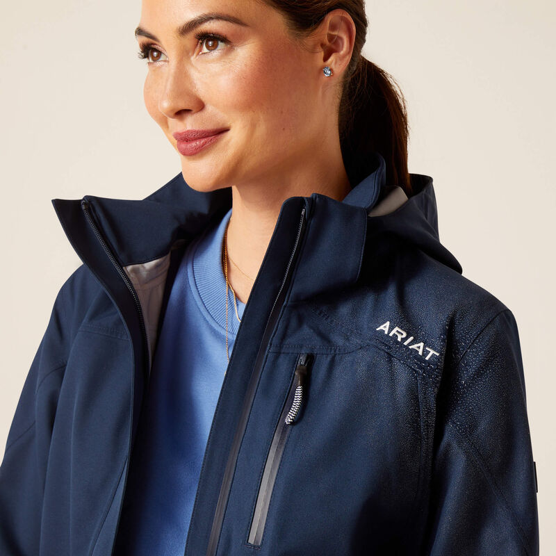 Ariat Ladies Coastal Long Waterproof Parka - Navy - Image 6