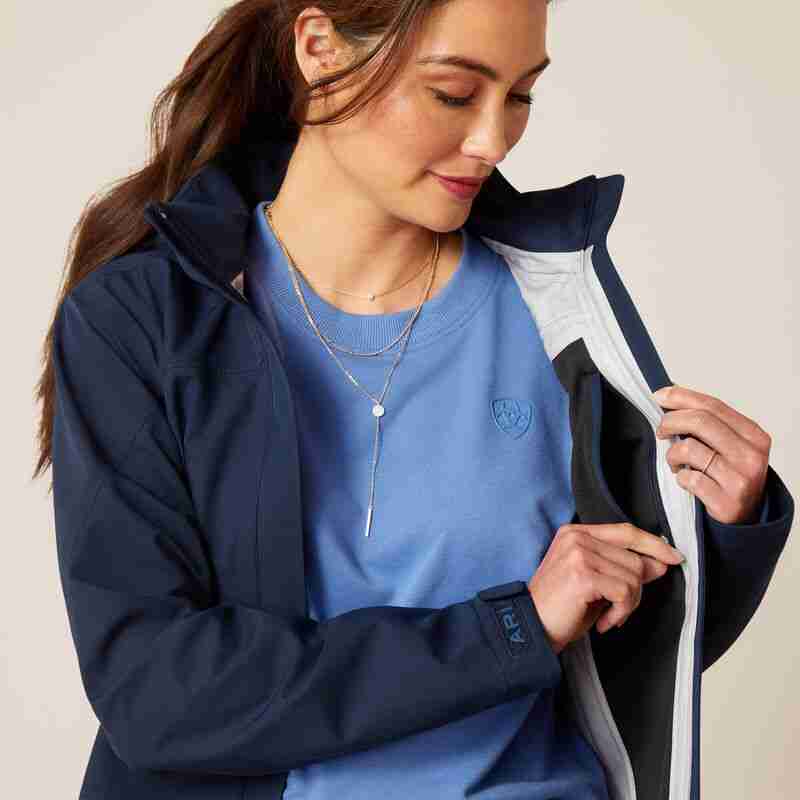Ariat Ladies Coastal Long Waterproof Parka - Navy - Image 4