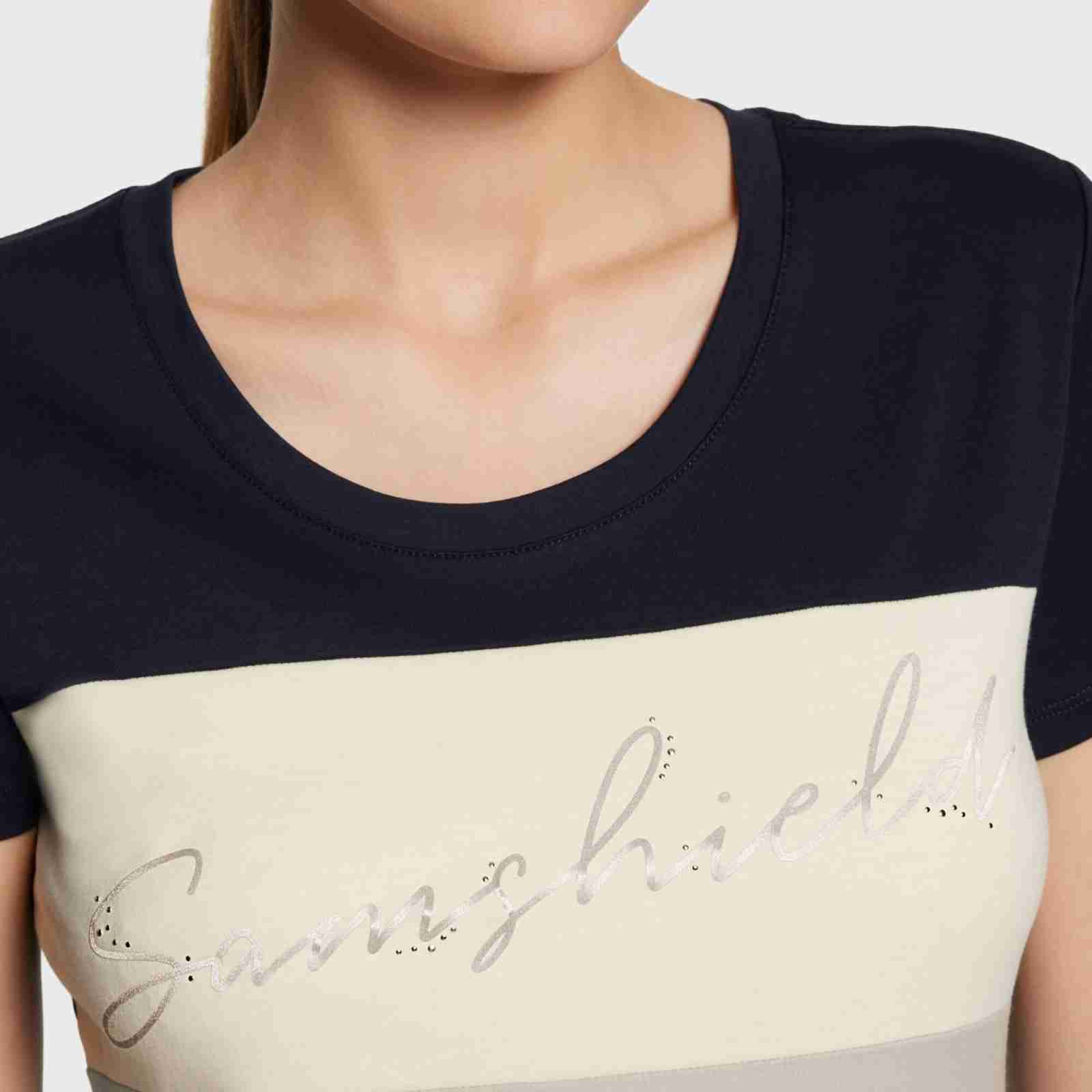 Samshield Alba Metal Dots T-Shirt Navy/Sand - Image 3