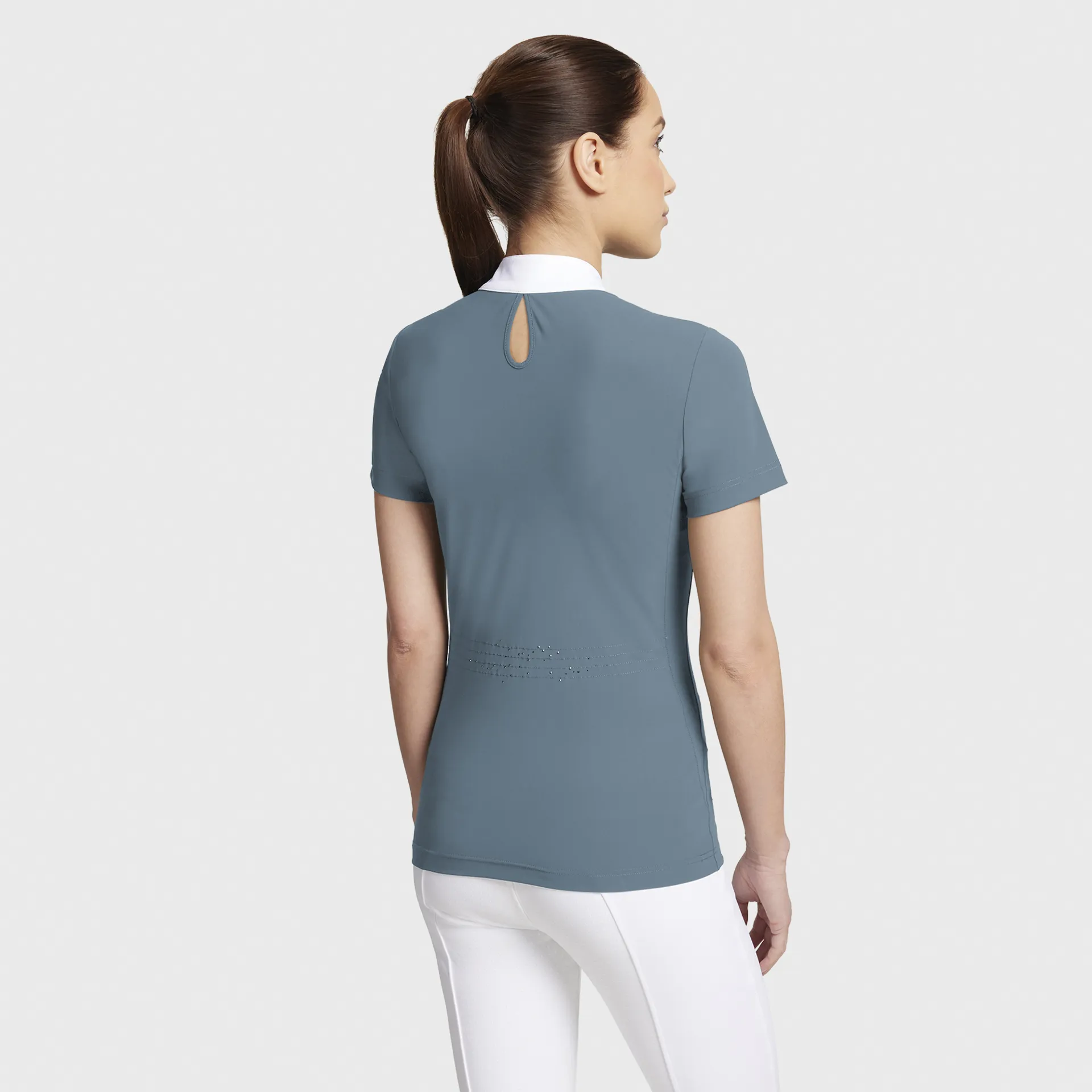 Samshield Ladies Louison Crystal Short Sleeve Show Shirt Dusty Blue - Image 4