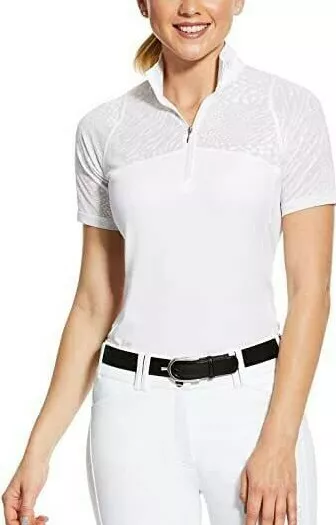 Ariat Ladies Airway Short Sleeve Show Shirt - White - Image 2