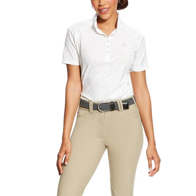 Aria Ladies Showstopper Short Sleeve Show Shirt - White