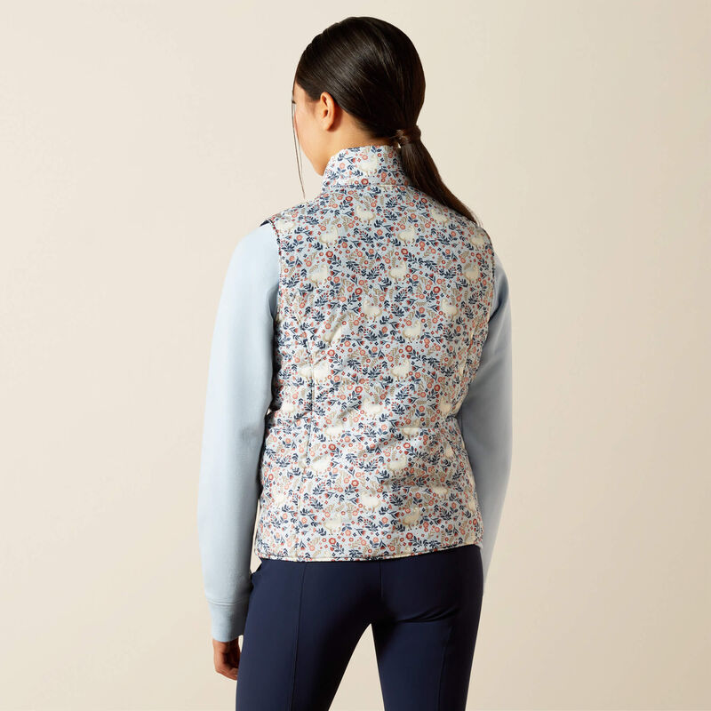 Ariat Unisex Youth Bella Reversible Insulated Gilet - Posey Pony Print - Image 2
