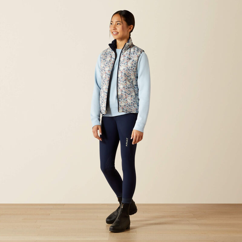 Ariat Unisex Youth Bella Reversible Insulated Gilet - Posey Pony Print - Image 3