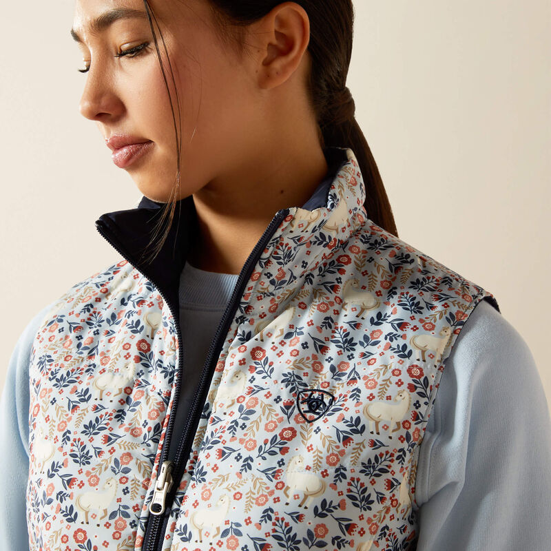 Ariat Unisex Youth Bella Reversible Insulated Gilet - Posey Pony Print - Image 5
