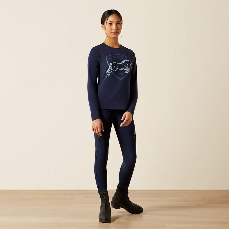 Ariat Youth Unisex Liberty Jump LS T-Shirt - Navy - Image 3