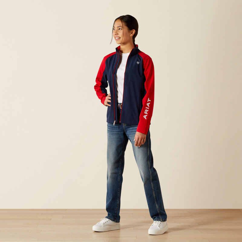 Ariat Unisex Youth Team EQ Jacket - Navy /Red - Image 3