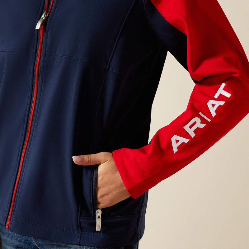Ariat Unisex Youth Team EQ Jacket - Navy /Red - Image 5