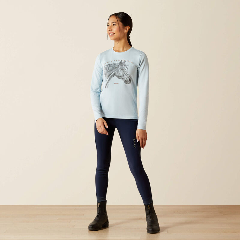 Ariat Unisex Youth Happy LS T-Shirt - Skyway - Image 3