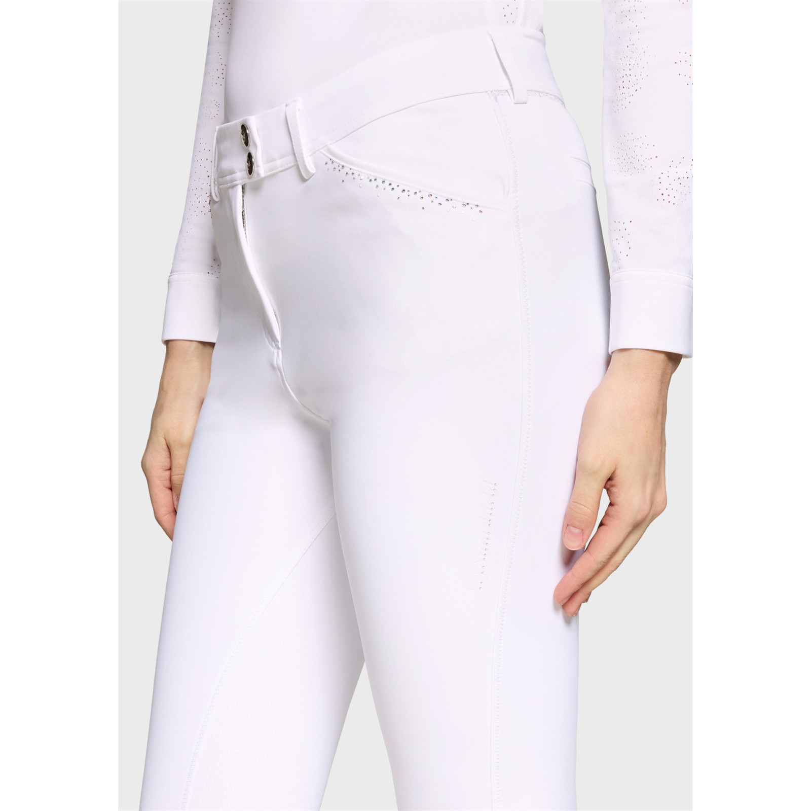 Samshield Celeste Ladies Knee Grip Breeches - White - Image 3