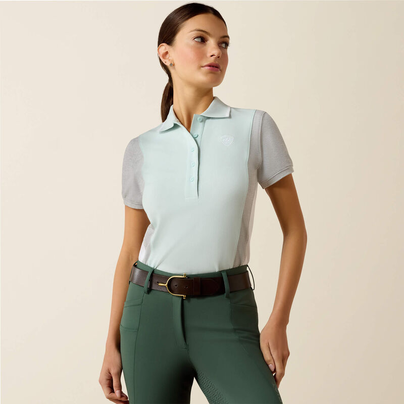 Ariat Women's Taryn SS Polo - Starlight / Heather Grey - Image 2