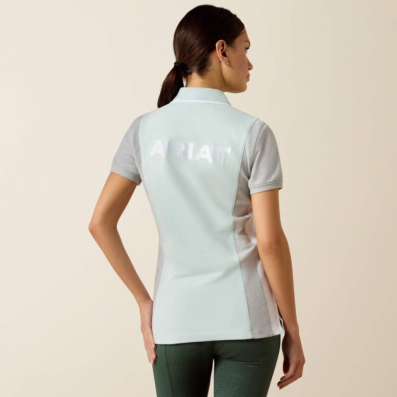 Ariat Women's Taryn SS Polo - Starlight / Heather Grey - Image 3