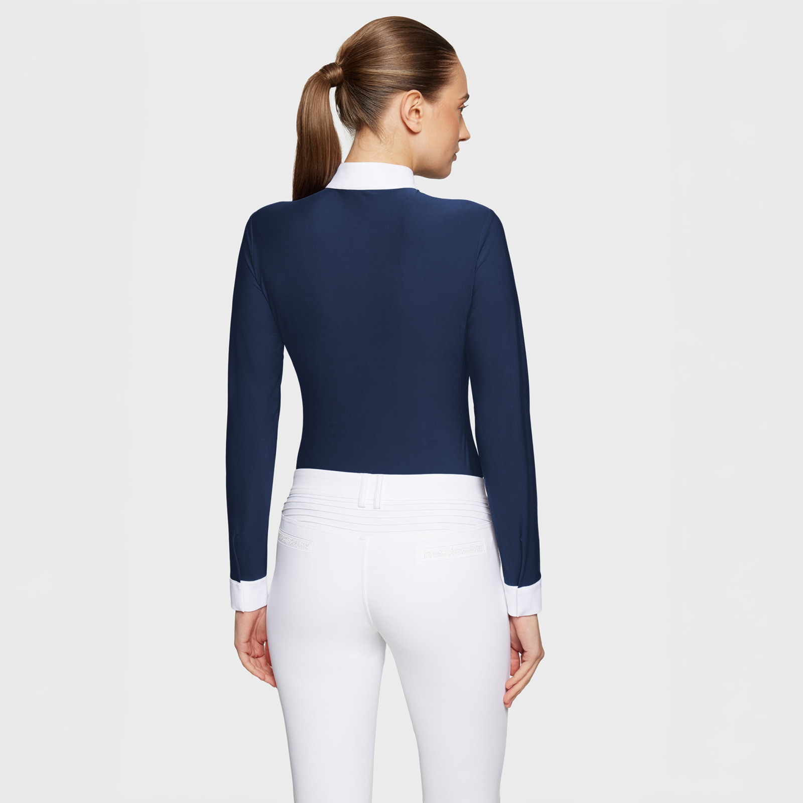 Samshield Roxanne Premium Ladies Long Sleeve Show Shirt Sapphire - Image 2