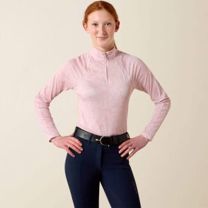 Ariat Youth Sunstopper 3.0 1/4 Zip Baselayer - Horse Park Print