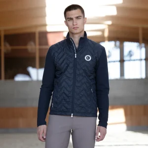 KLLedger Mens Quilted Riding Jacket - Navy