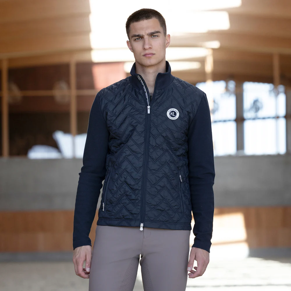 KLLedger Mens Quilted Riding Jacket - Navy