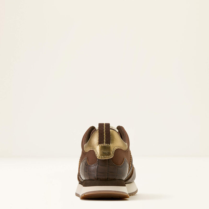 Ariat Women's Ranch Runner Trainer -Aged Tan / Luxe Espresso Croc - Image 5